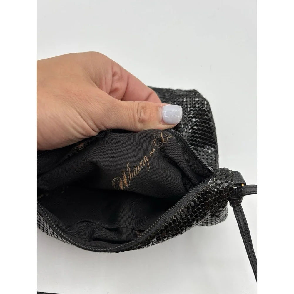 Whiting & Davis Black Evening Shoulder Bag Mesh Formal Cocktail Made USA Vintage